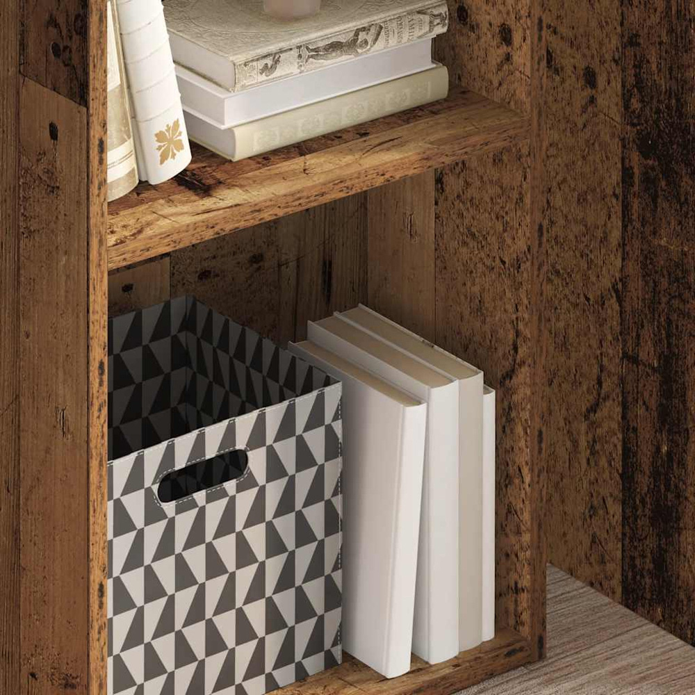 vidaXL 2 Shelf Old Wood Bookcase Image 3