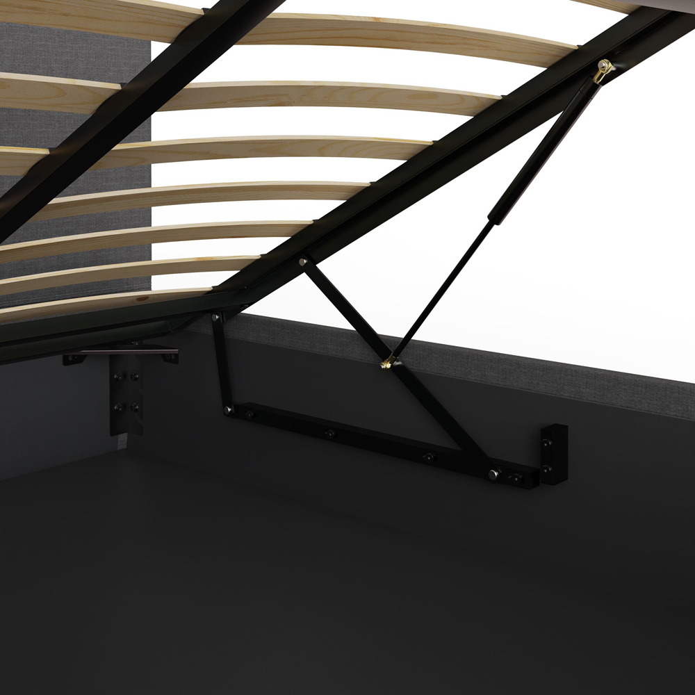 GFW Small Double Grey Hopsack Fabric End Lift Ottoman Bed with Bonnell Mattress Image 8