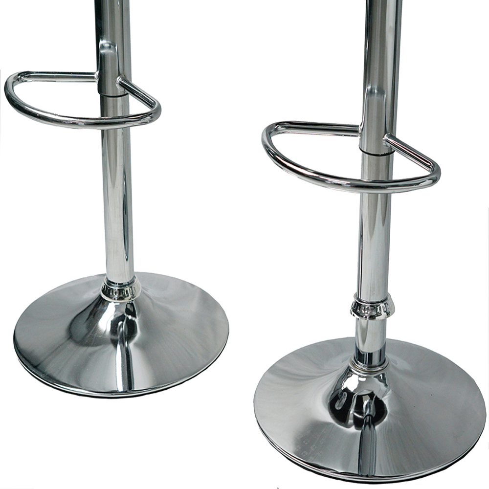 Gr8 Home Light Grey Faux Leather Swivel Breakfast Bar Stool Set of 2 Image 7