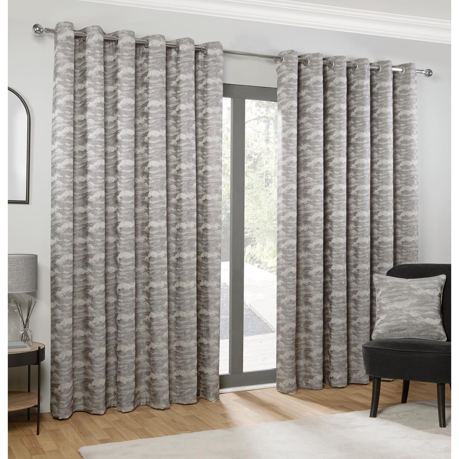 Astoria Grey Eyelet Curtain 229 x 229cm Image 2