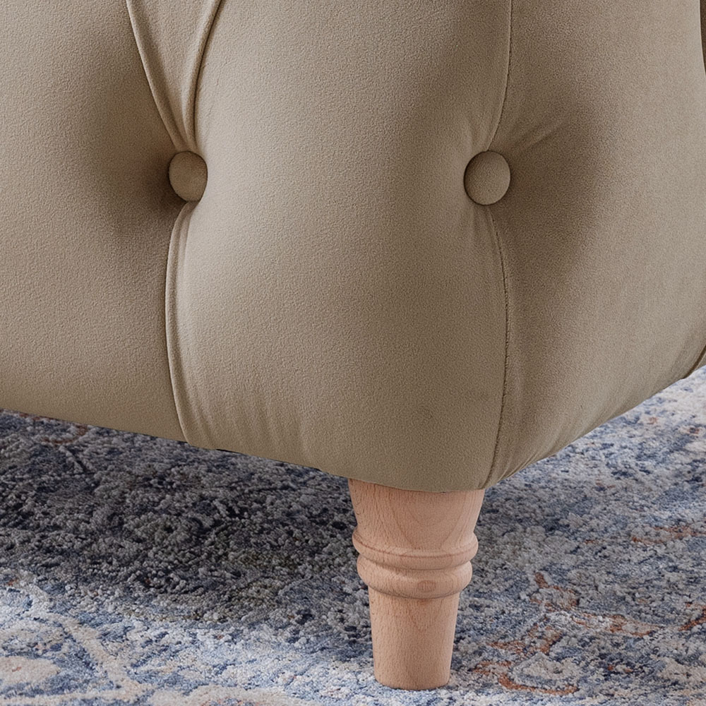 Putty Velvet Footstool Image 3