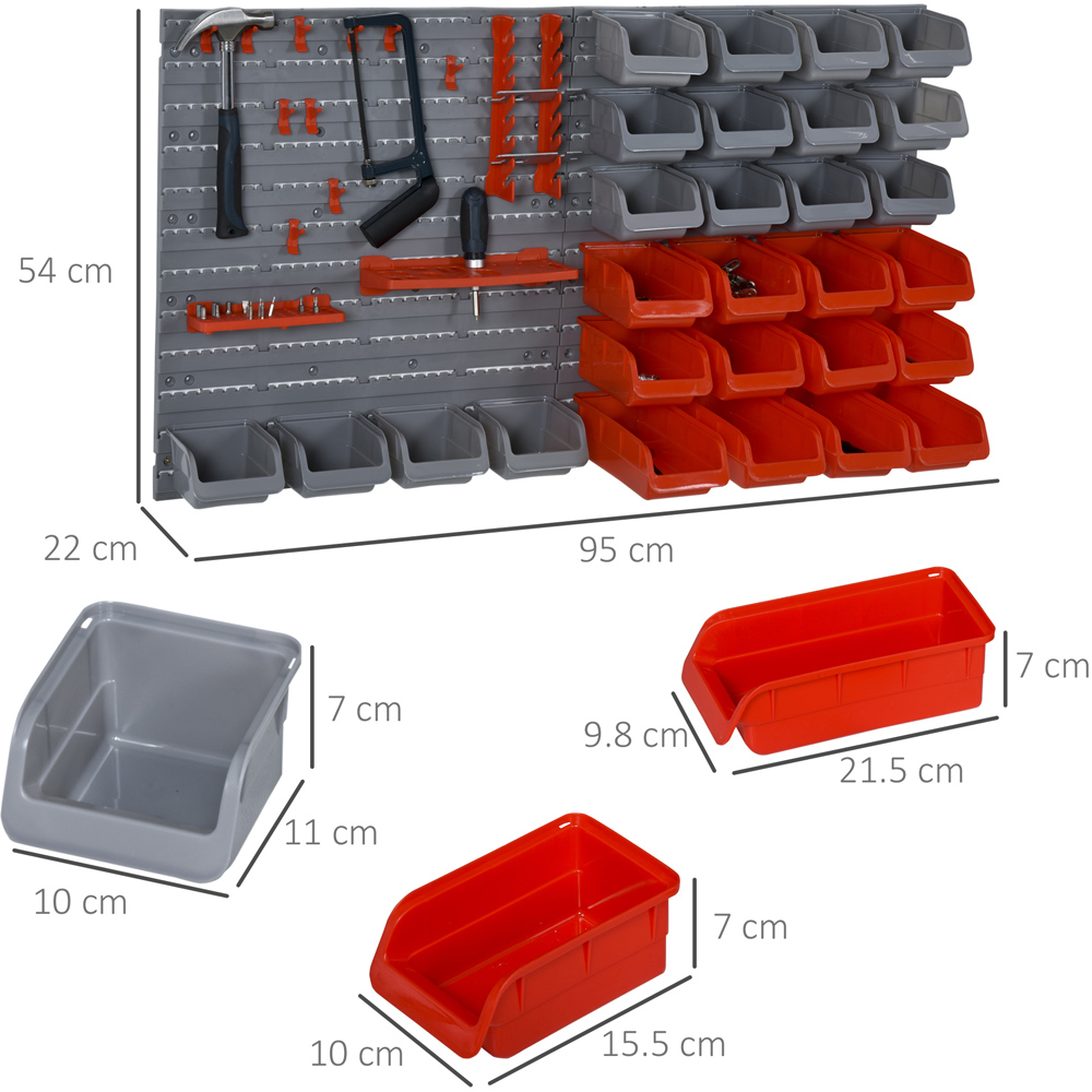 Durhand 44 Piece Red On Wall Tool Organiser Image 7