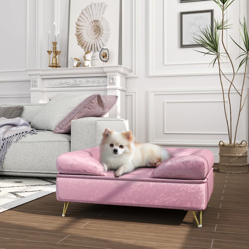 PawHut Pink Pet Couch Image 2