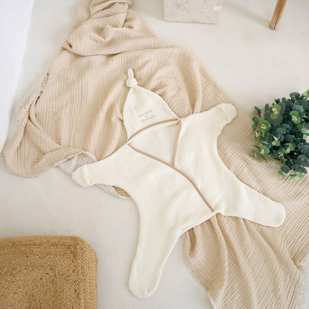 Clair de Lune Baby Star Organic Cotton Mesh Wrap Blanket Image 2