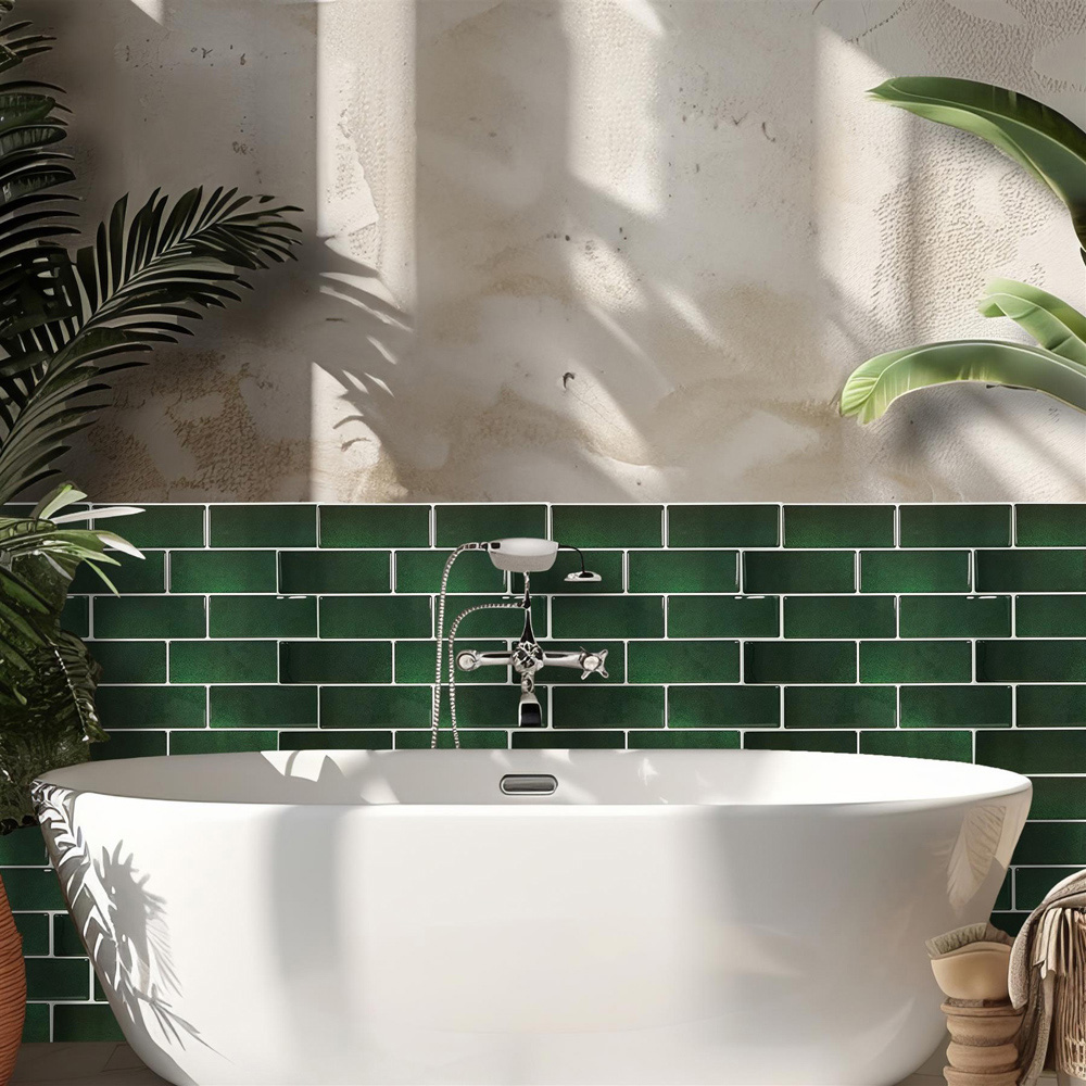 Walplus Green Stone Classic Blend 3D Tile Sticker 30.5 x 30.5cm 6 Pack Image 3