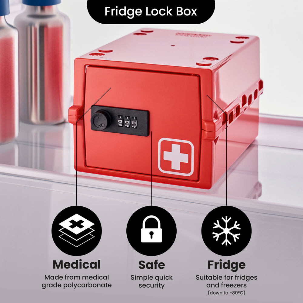 Lockabox 3L Medi Red Lockable Mini Storage Box Image 8