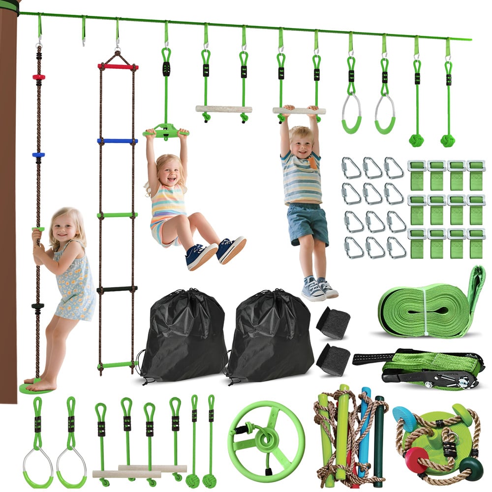 AIYAPLAY 10 Piece Kids Green Climbing Rope Set Image 3