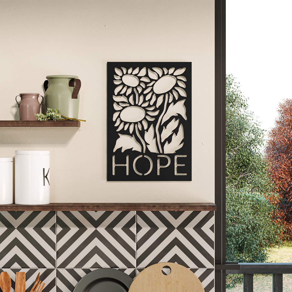 Decortie Black Metal Hope Wall Art Image 2