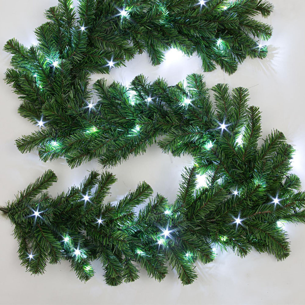Shatchi Red Alaskan Pine Green Christmas Garland Image 3