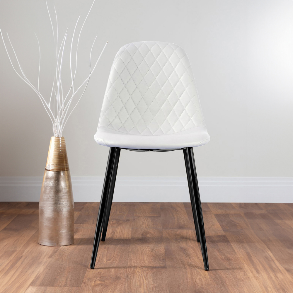 Furniturebox Arona Solara 6 Seater Round Dining Set White Gloss and Black Image 3