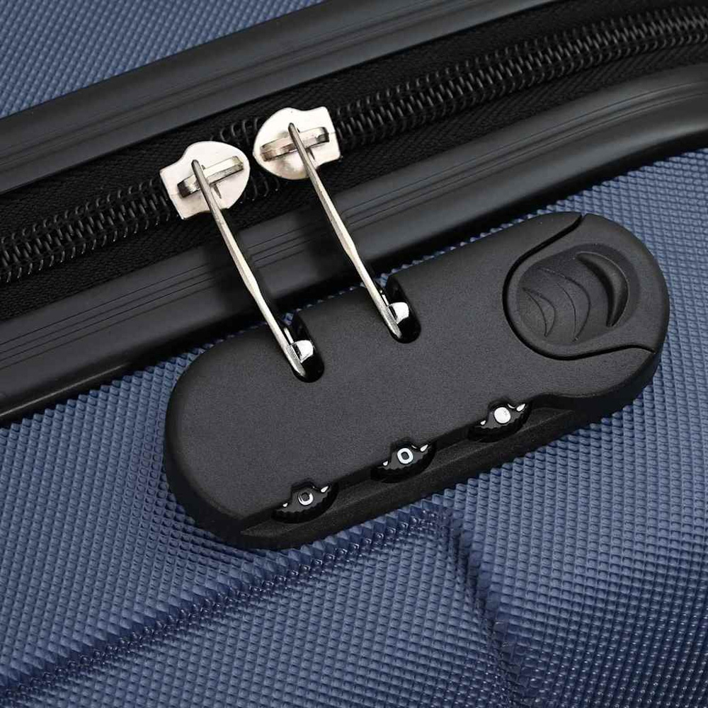 vidaXL Set of 3 Blue ABS Suitcases with Wheels Image 8