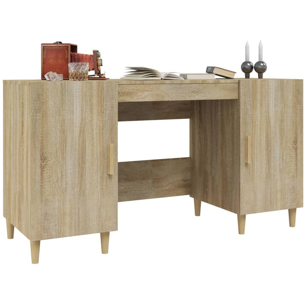 vidaXL 2 Door Computer Desk Sonoma Oak Image 4