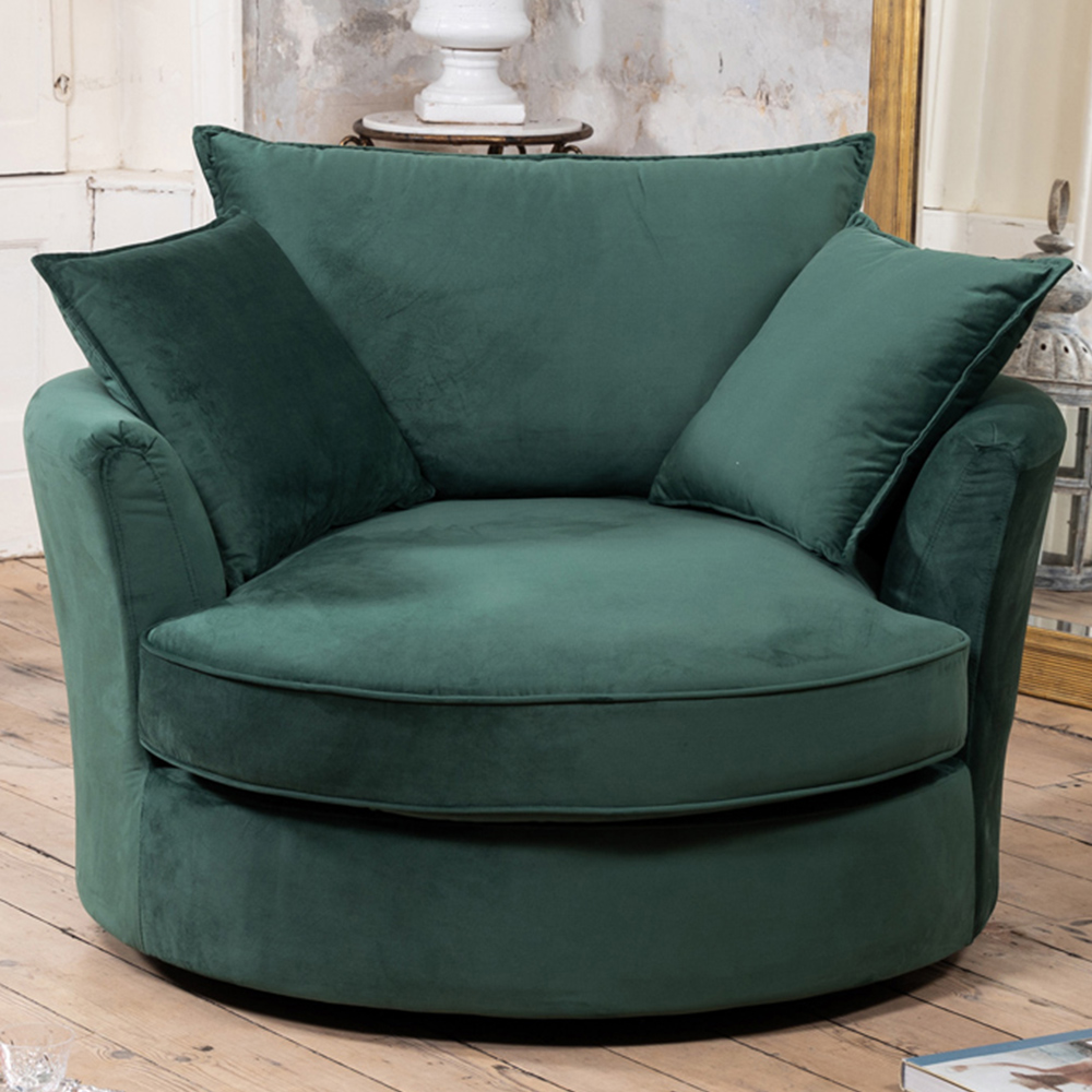 Artemis Home Havana Green Velvet Swivel Chair Image 1