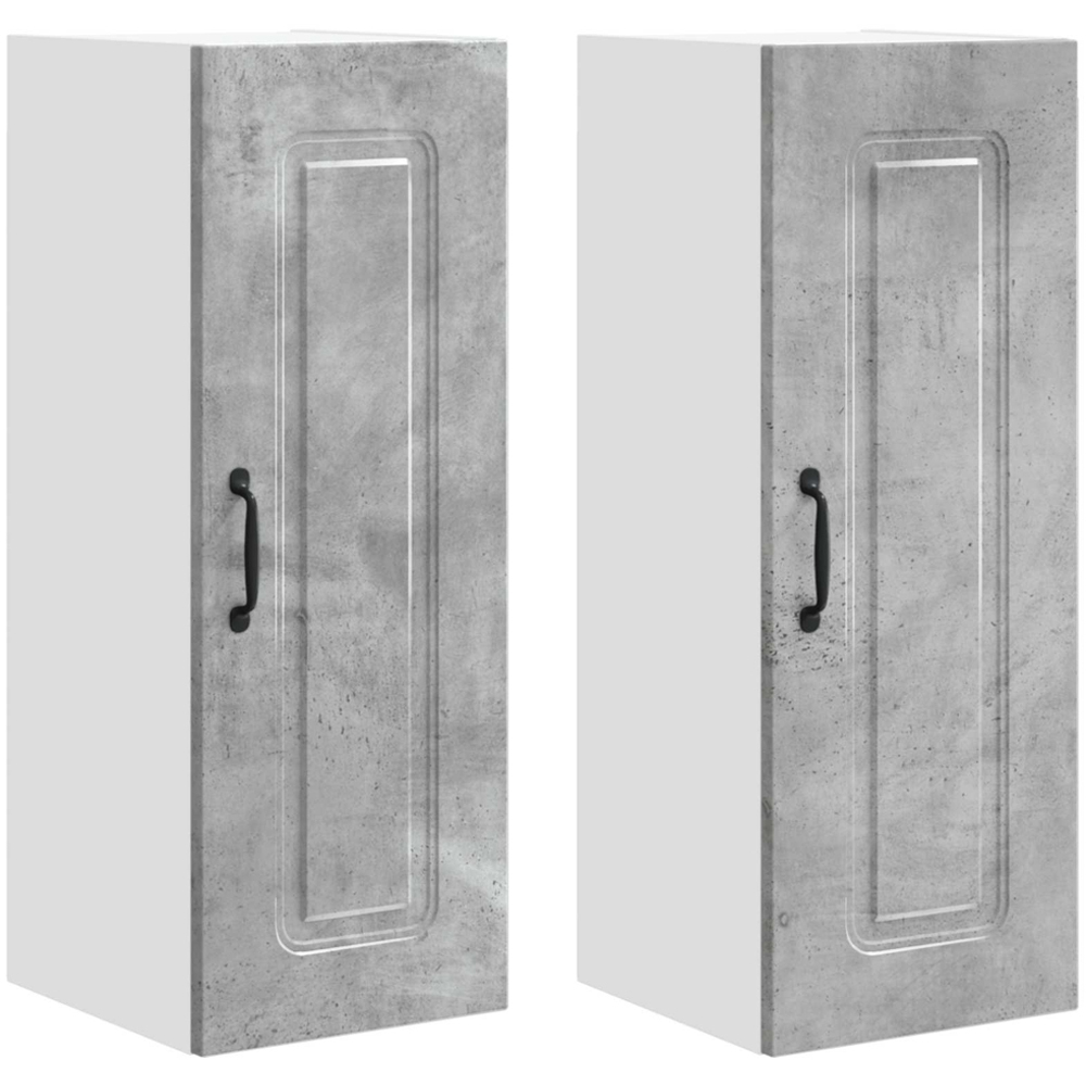 vidaXL Kalmar Single Door Concrete Grey Wall Kitchen Cabinet 2 Pack Image 8