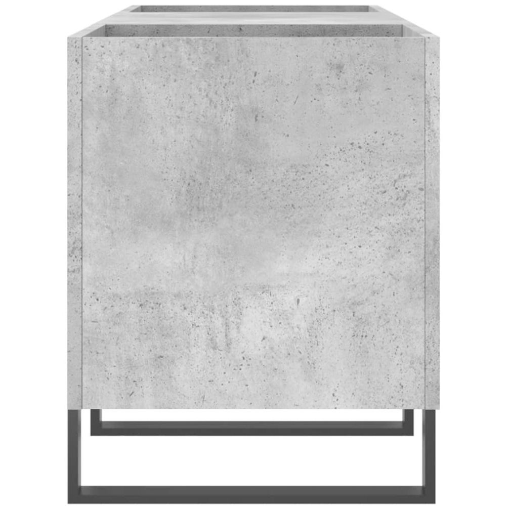 vidaXL 2 Shelf Concrete Grey Record Cabinet Image 5