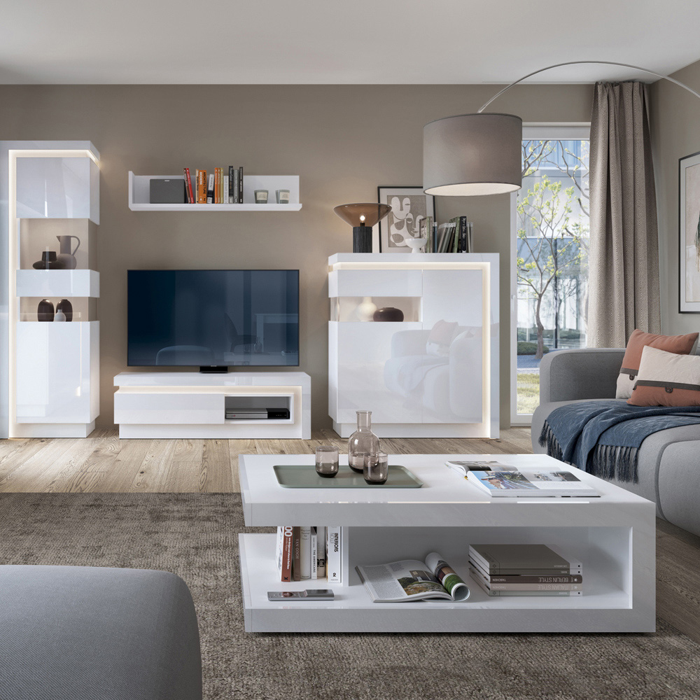 Lyon White High Gloss Designer Coffee Table Image 4