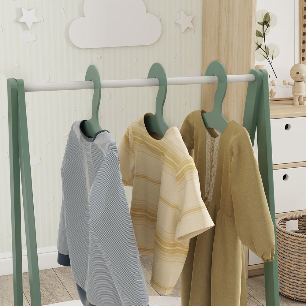 AIYAPLAY Green Baby Clothing Rack with Hangers Image 4