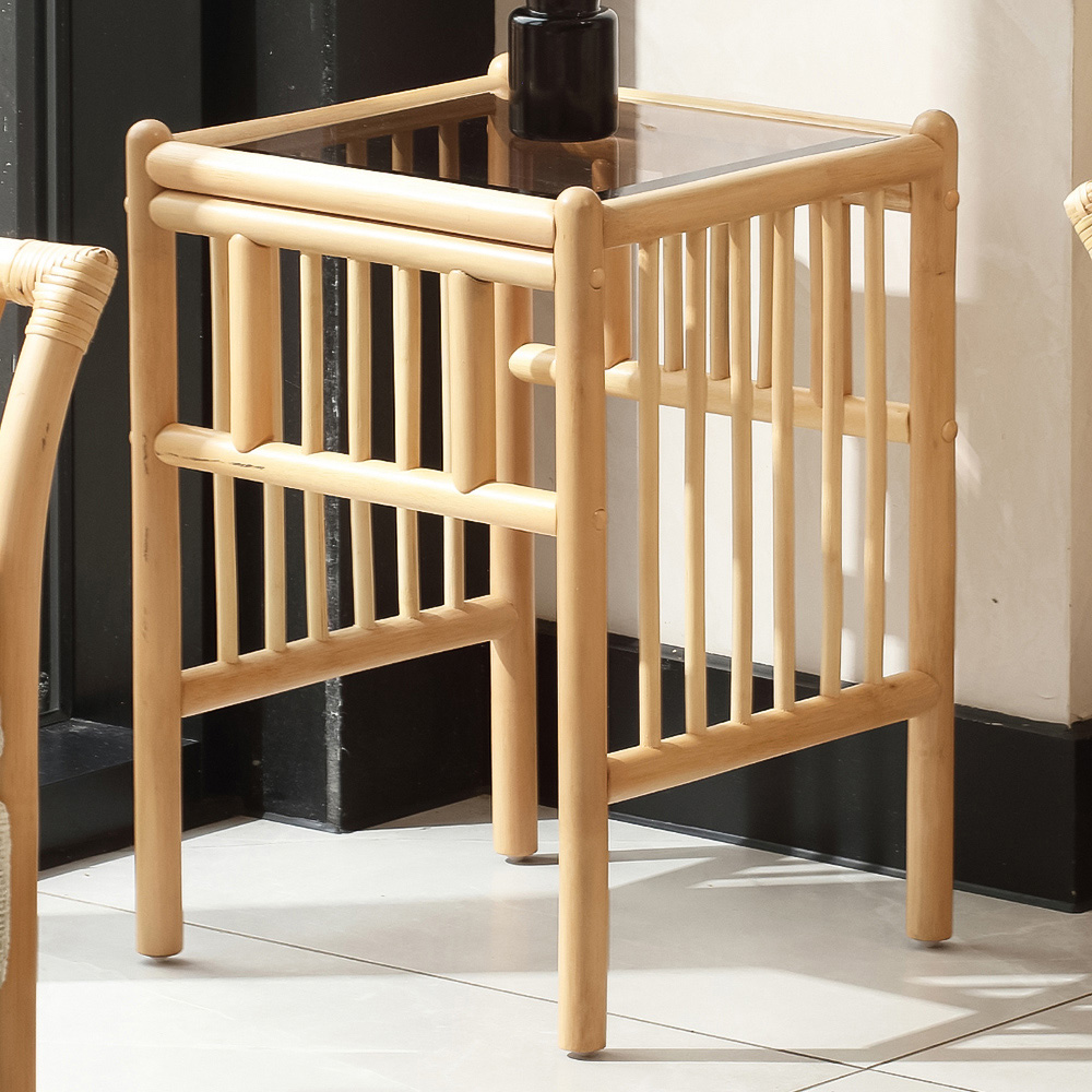 Desser Solo Natural Rattan Lamp Table Image 1