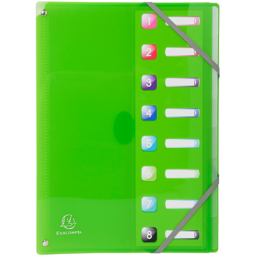 Exacompta Iderama Assorted Colours 8 Sections PP A4 Expanding Multi Part File 8 Pack Image 5
