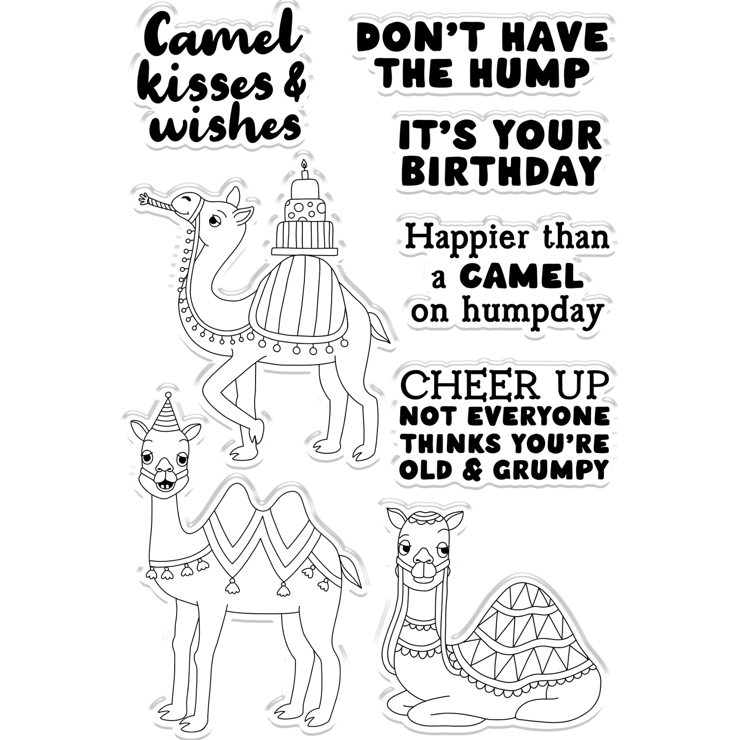Crafter's Companion Clear Acrylic Stamps - Camel Kisses and Wishes Image 2