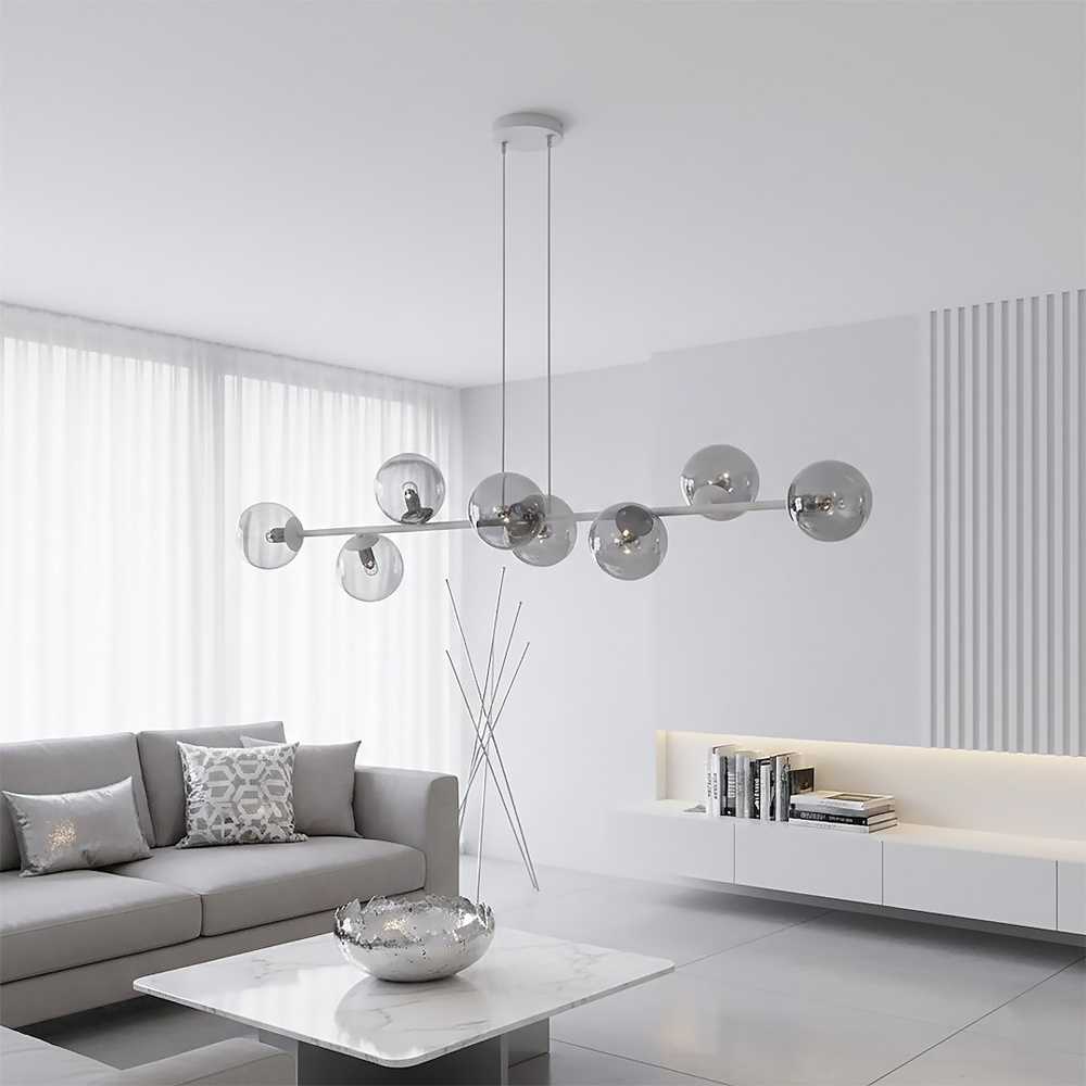Emibig Magnus 8 Light Grey and Graphite E14 Ceiling Pendant Light Image 6