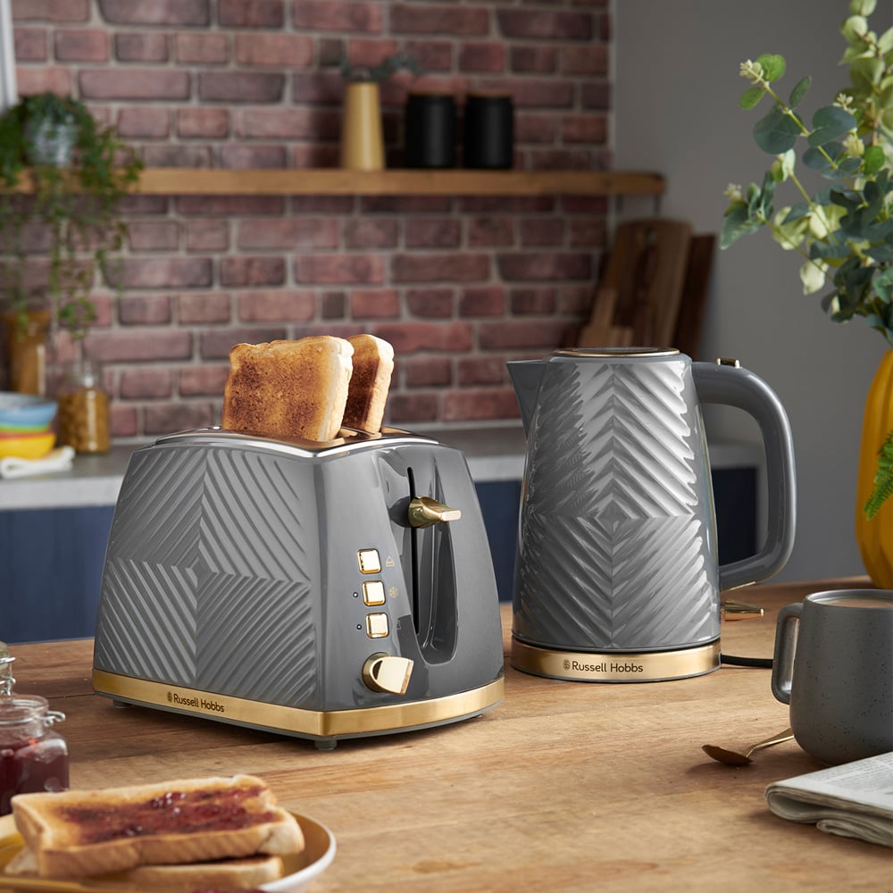 Russell Hobbs 26392 Groove Grey 2 Slice Toaster Image 7