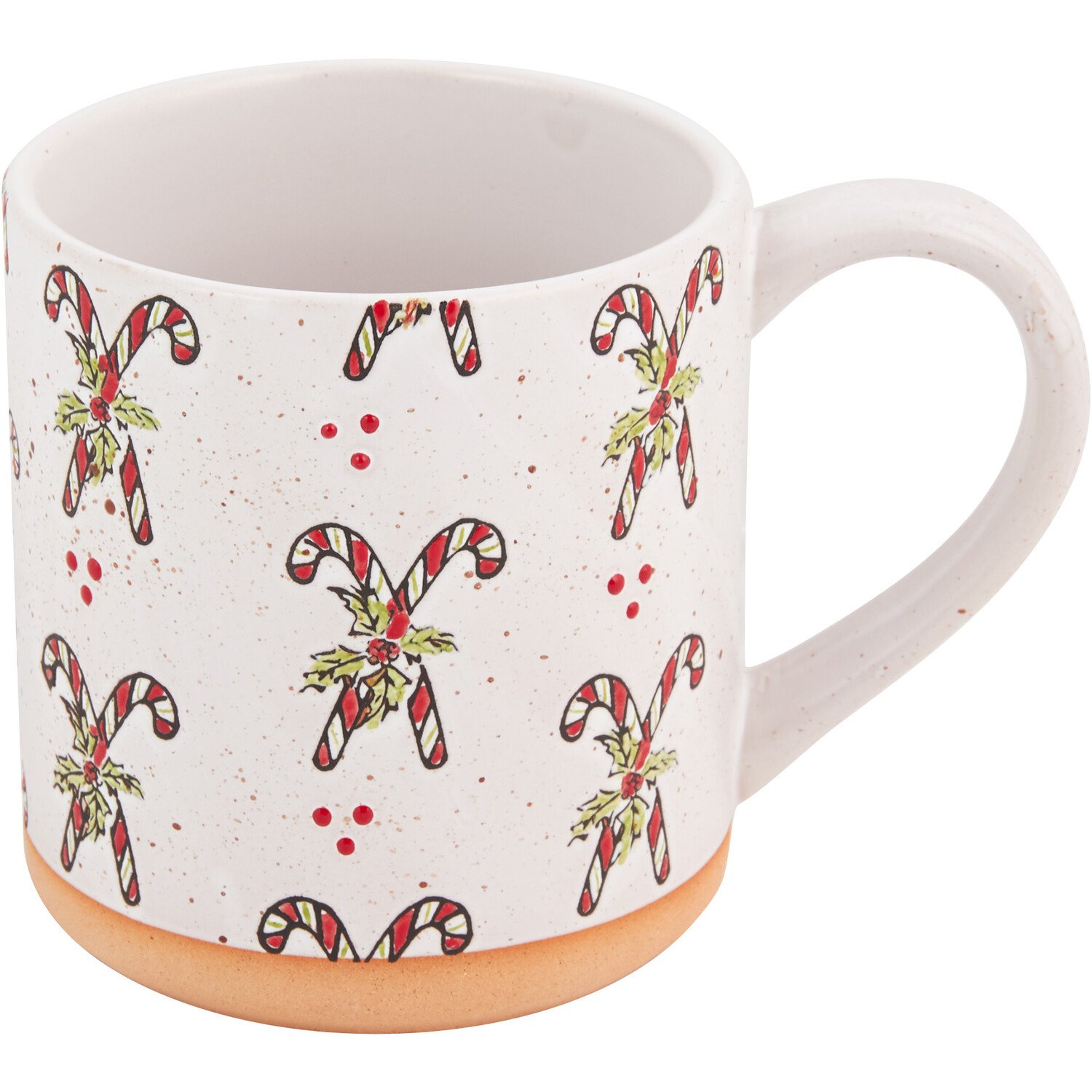 Festive Stone Candy Cane Mug - White Image 1