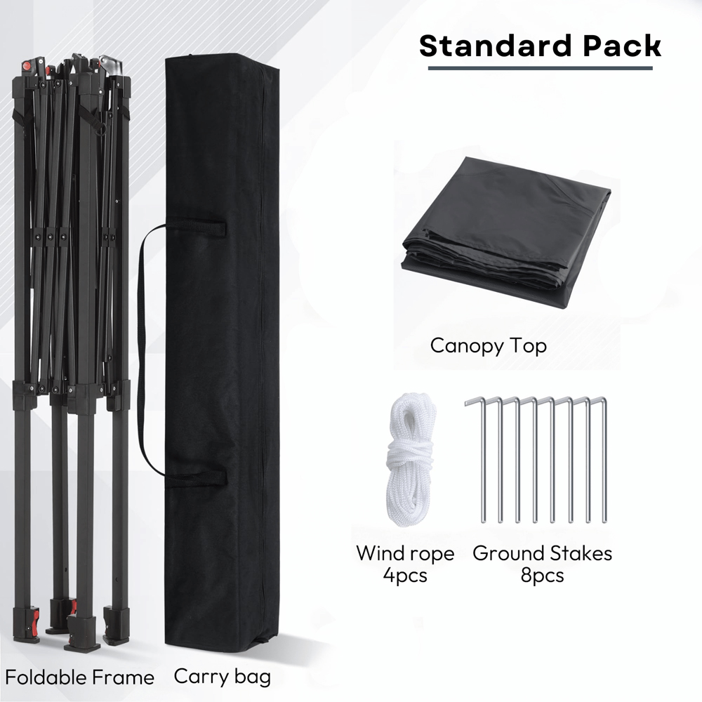 Home Source Verano 2.5 x 1.6m Black Folding BBQ Gazebo Image 6