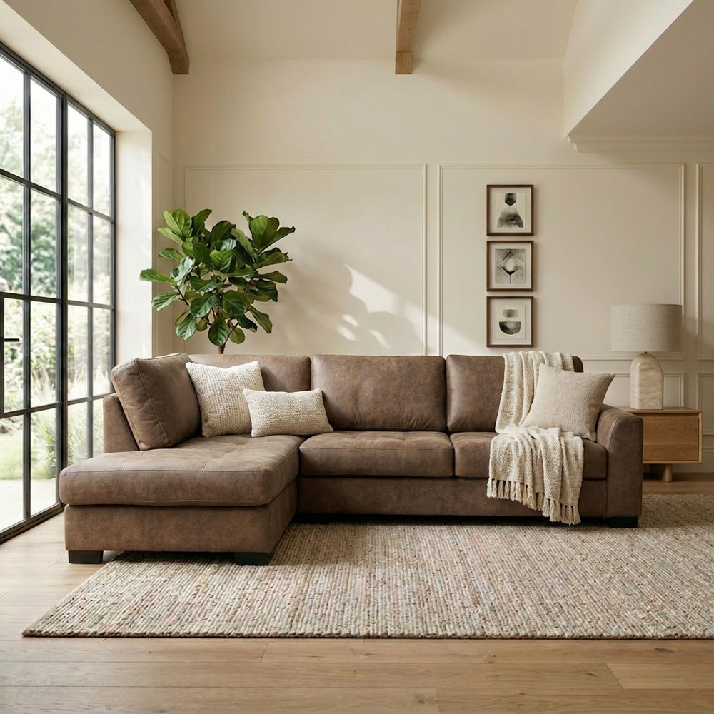 Mayfair Large Corner Sofa Brown Image 1