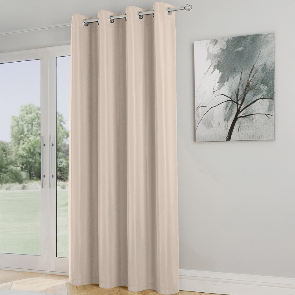 Enhanced Living Supersoft Natural Eyelet Thermal Single Door Curtain 168 x 214cm Image 1
