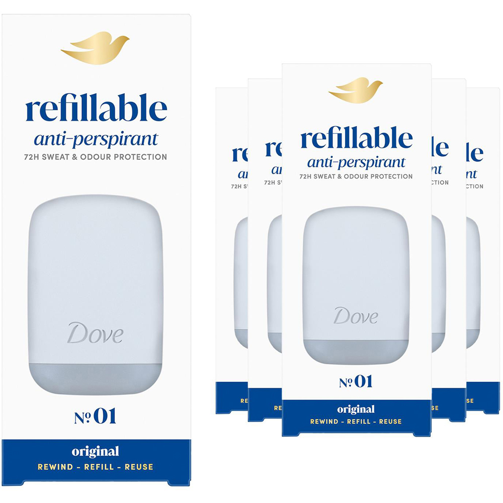 Dove No.1 Original Antiperspirant Starter Kit Case and Refill 35ml 6 Pack Image 1