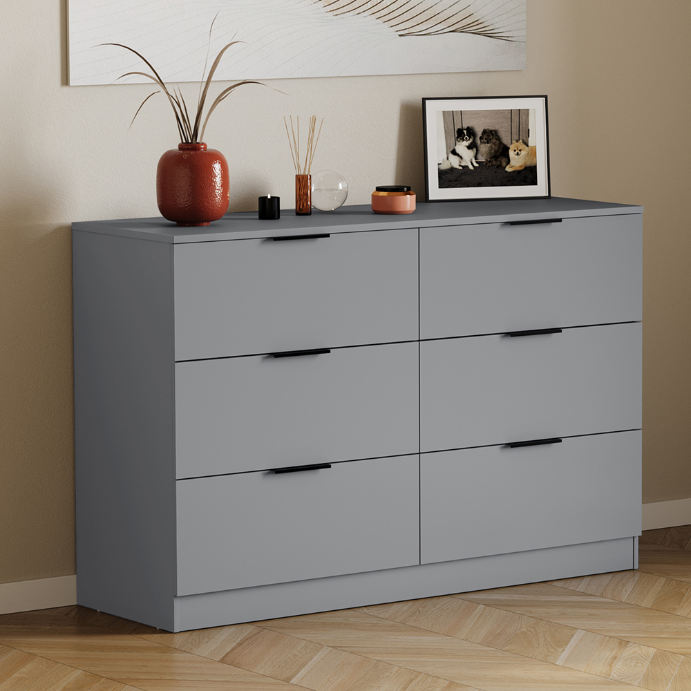VIDA DESIGNS Trega 6 Drawer Grey Chest of Drawers Image 5