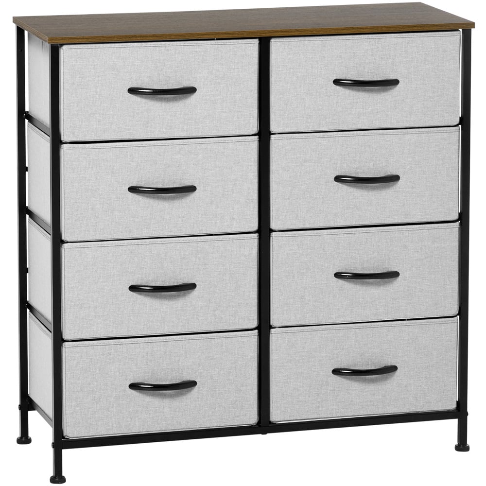 Portland 8 Drawer Grey Wide Chest of Drawers Image 2