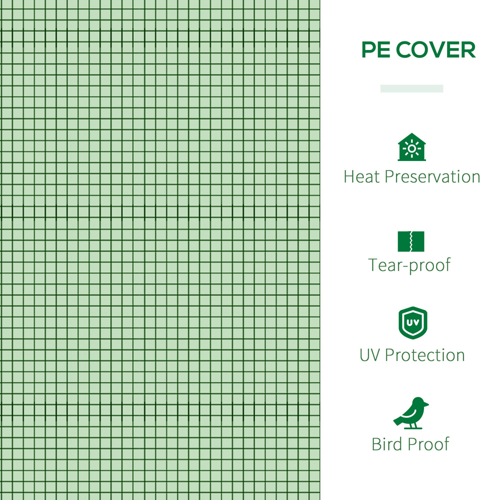 Outsunny Long Plastic Cover Tunnel 9.6 x 3.2ft Greenhouse Image 7