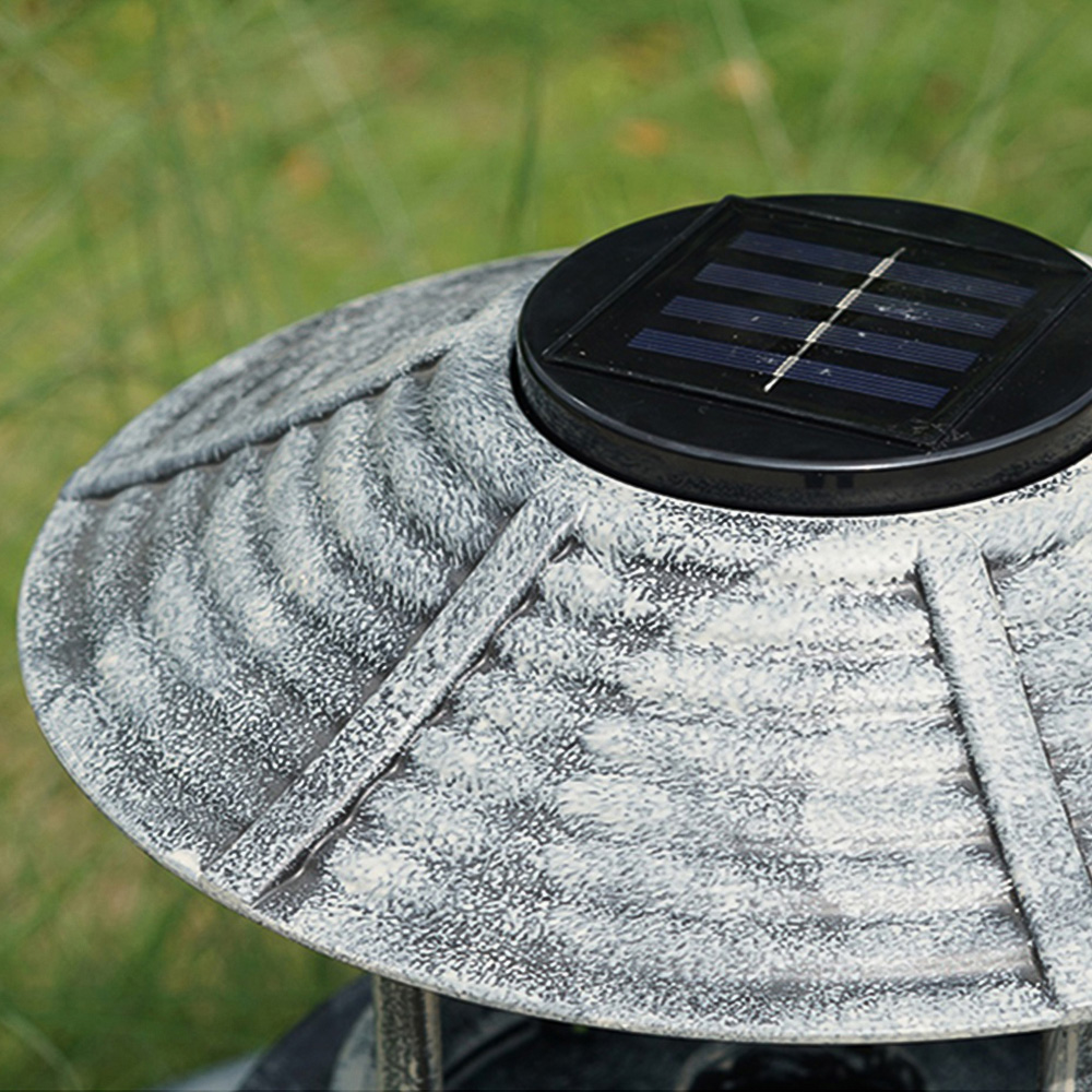 Gr8 Garden Grey Pedestal Solar Powered Bird Bath and Feeder with Planter Image 6