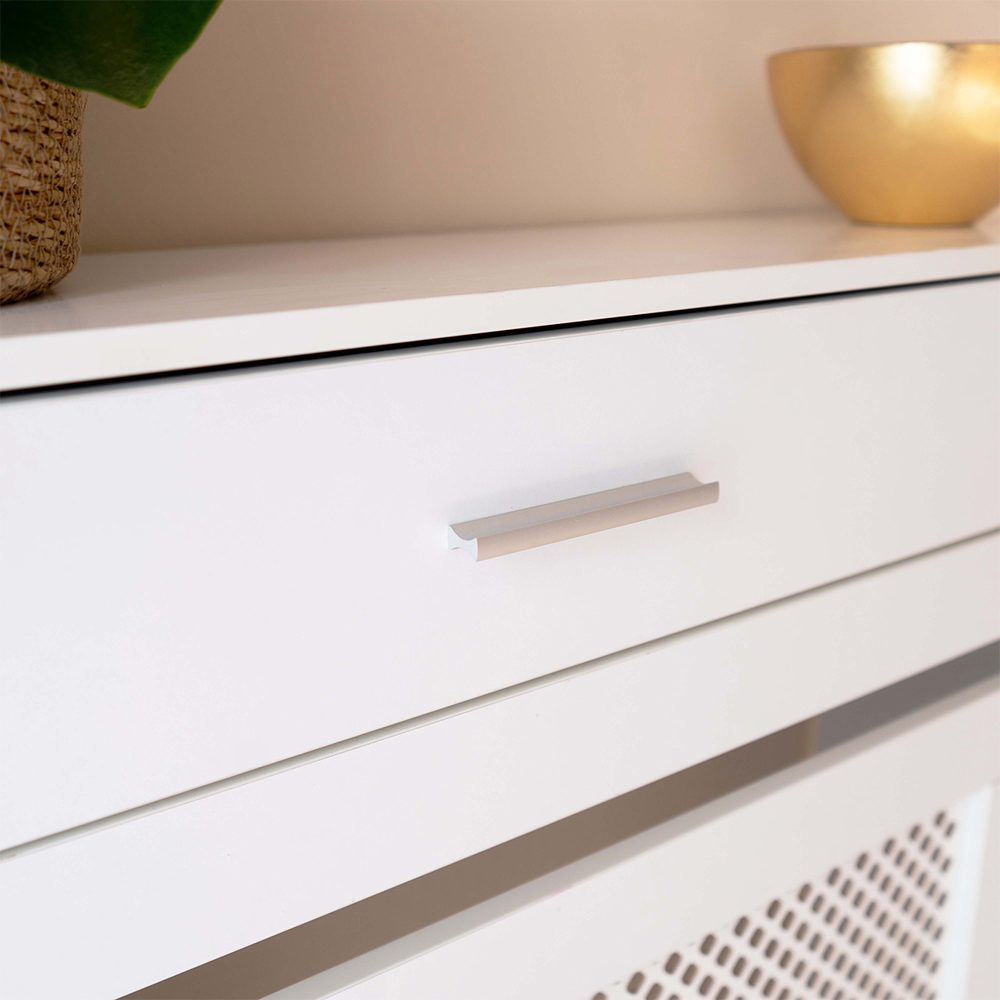 Portland Single Drawer White Radiator Cover Small Image 4