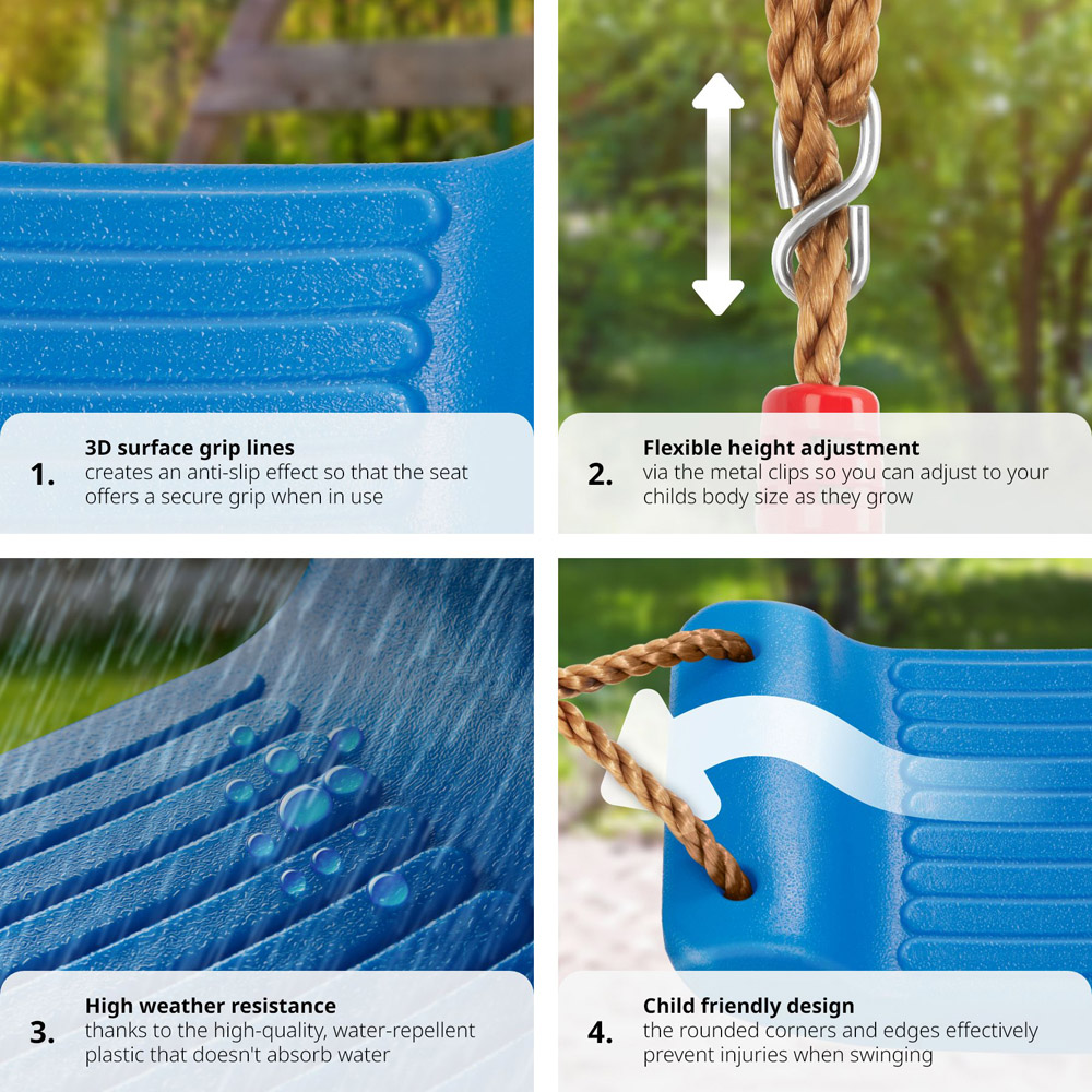 tectake Blue Slip Resistant Swing Image 4