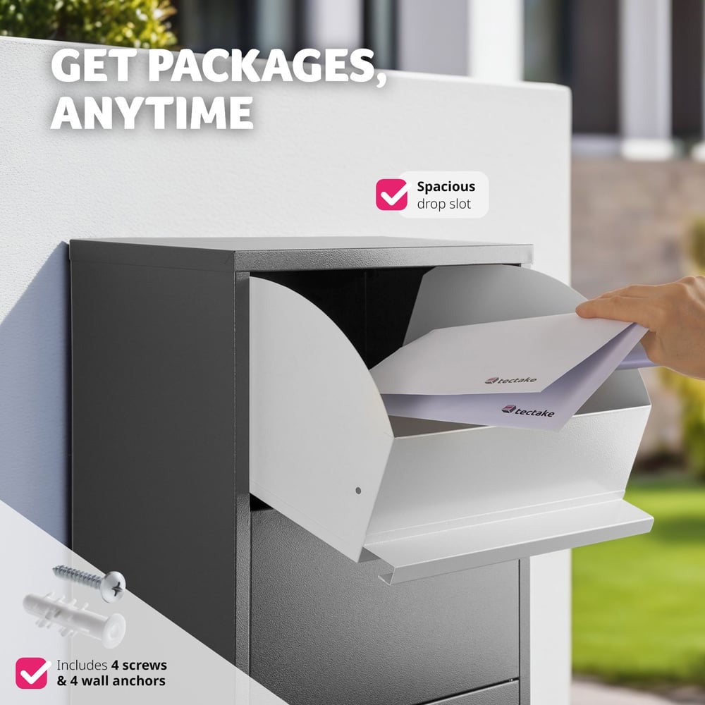 tectake Fortress Parcel Locker Post Box Image 8
