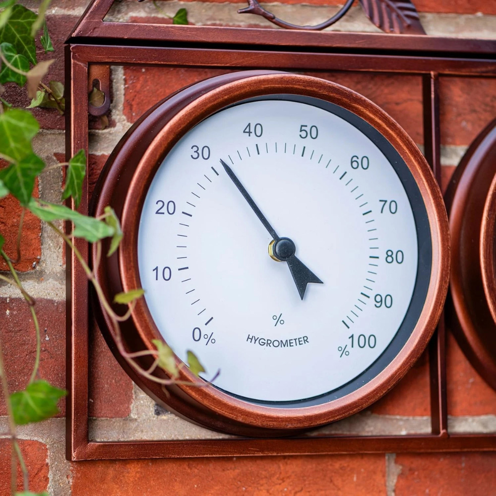 Garden Gear 3-in-1 Copper Garden Wall Clock with Thermometer and Hygrometer 66cm Image 3