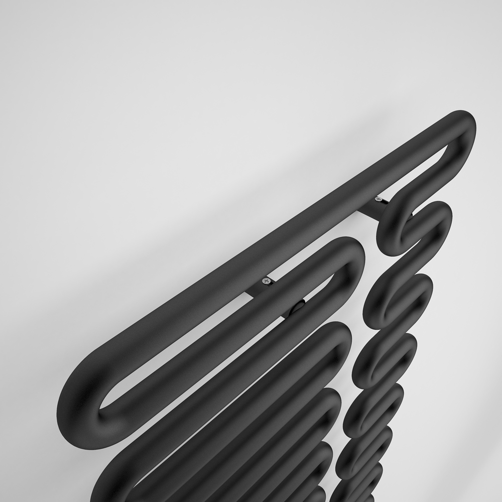 Terma Swale Metallic Black Heated Towel Rail 1746 BTU 1244 x 465mm Image 5