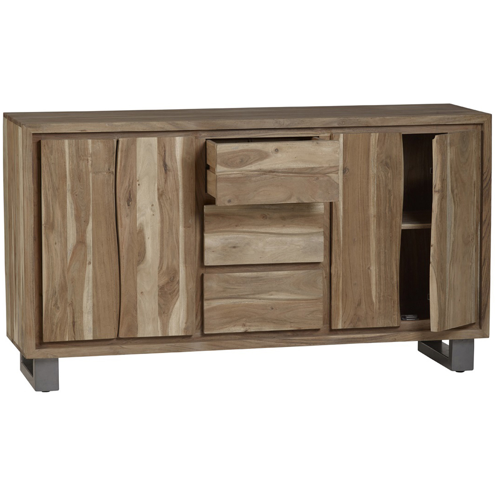 Brooklyn Barima 2 Door 3 Drawer Acacia Wood Sideboard Image 4