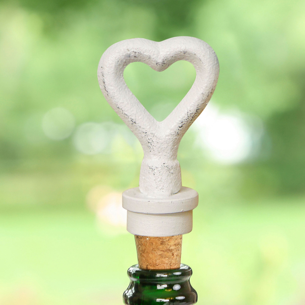 Dibor White Heart-Shape Bottle Stopper Image 2