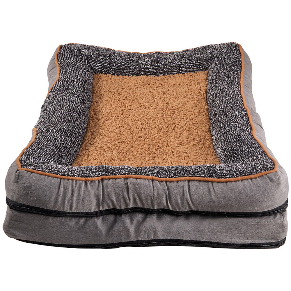 H&O Direct 75cm Brown Warm Cushioned Plush Pet Bed Image 3