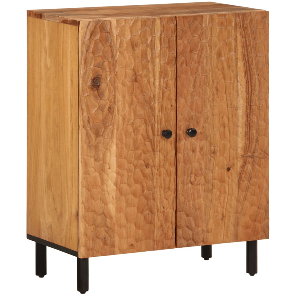 vidaXL 2 Door Natural Solid Acacia Wood Side Cabinet Image 2