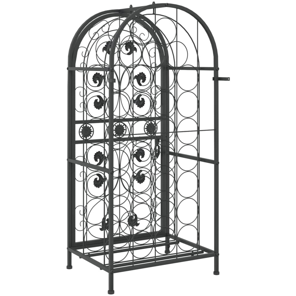 vidaXL 33 Bottle Black Lockable Freestanding Wine Rack Image 3