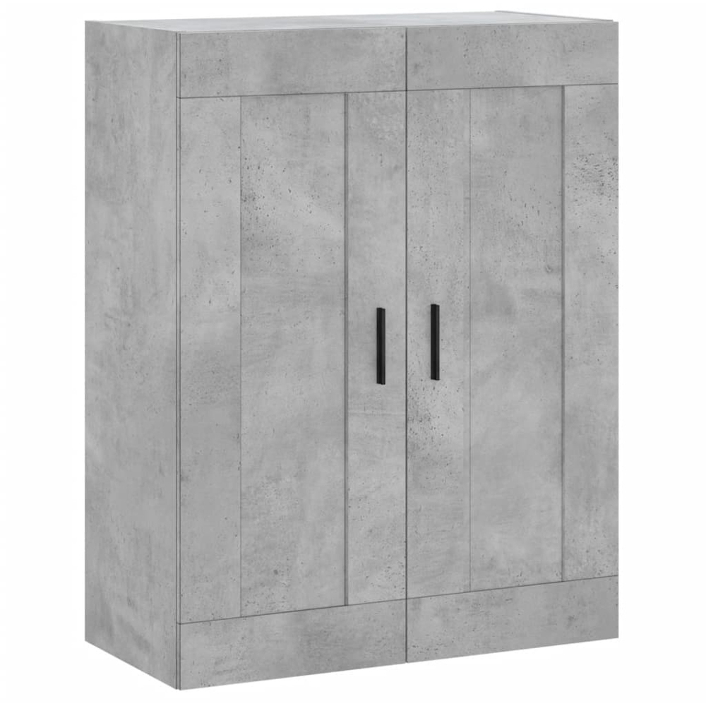 vidaXL 4 Wood and Glass Door Concrete Grey Tall Highboard Image 5