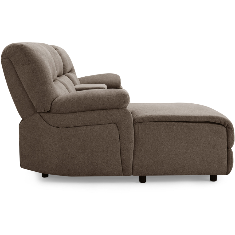 Home Detail Jacob 3 Seater Brown Right Hand Chaise Manual Recliner Sofa Image 7