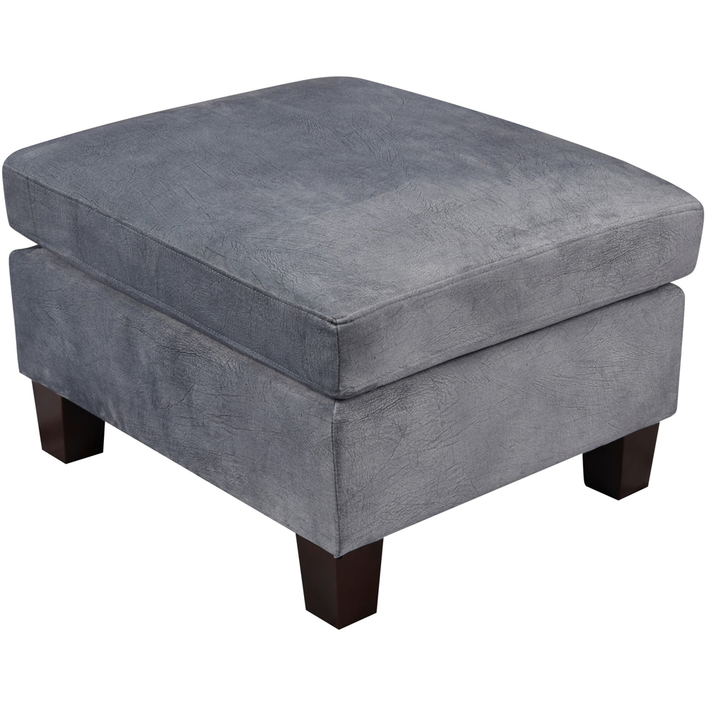 Brooklyn Grey Brushed Velvet Footstool Image 2