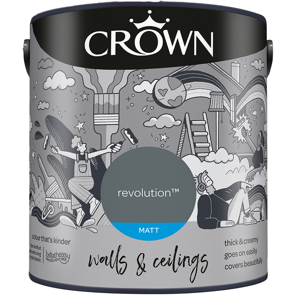 Crown Walls & Ceilings Revolution Matt Emulsion Paint 2.5L Image 2
