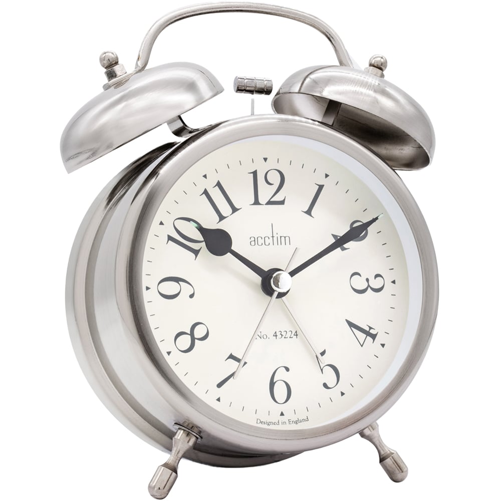 Acctim Pembridge Antique Brass Double Bell Alarm Clock Image 3